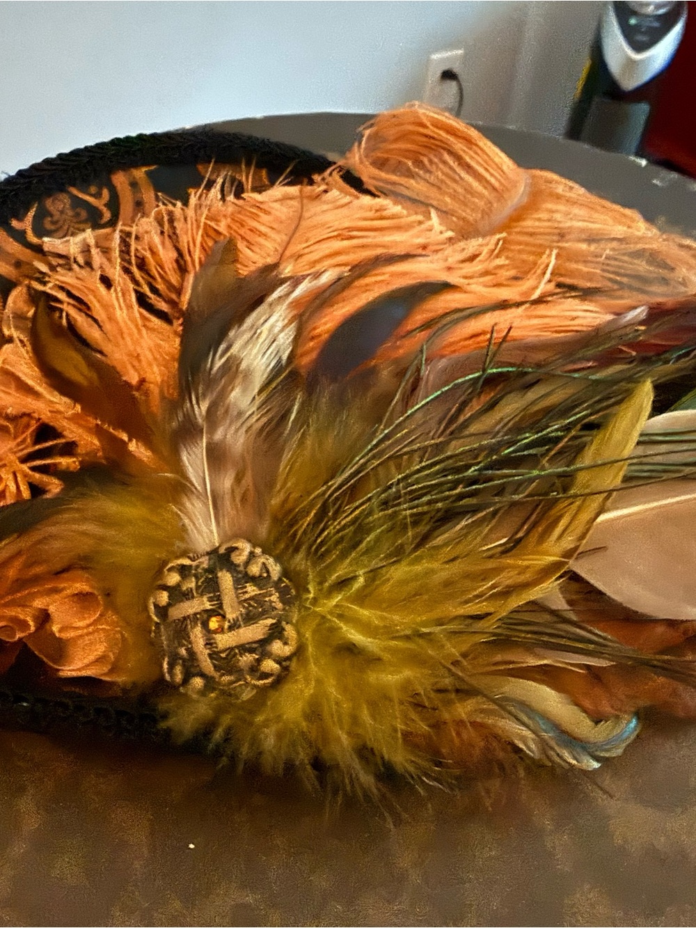 Renaissance Juliet Feather Trim Decorative Headpiece